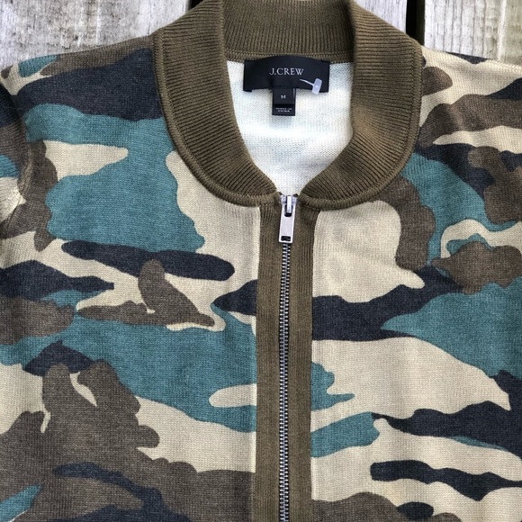 🌺🌺J.Crew knitted camo bomber cardigan 🌺🌺 - Picture 8 of 15